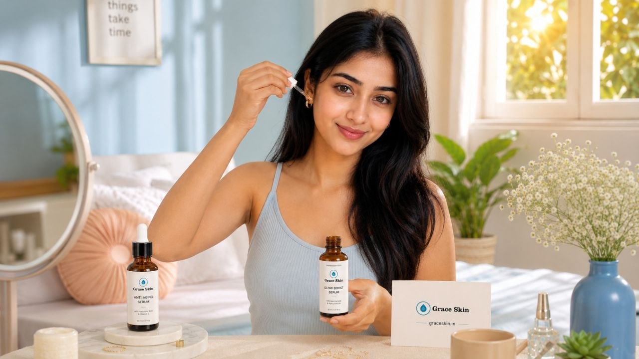 Evening skincare routine with Face Wash and Vitamin C Serum