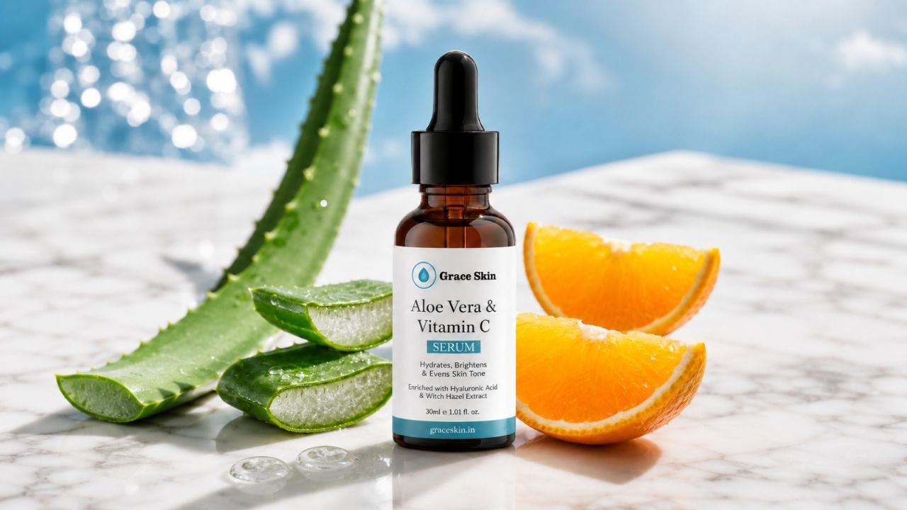 Grace Aloe Vera Vitamin C Face Serum — 30ml glass bottle