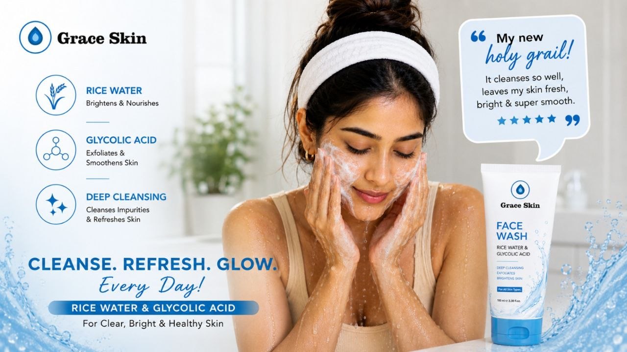 Grace Rice Water Face Wash — gentle daily cleanser bottle